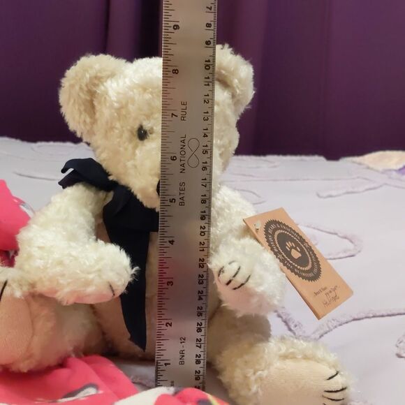 CARTERS Onesie Zipper Sleeper Pink Penguins 3 Month + Teddy Bear - Picture 8 of 8